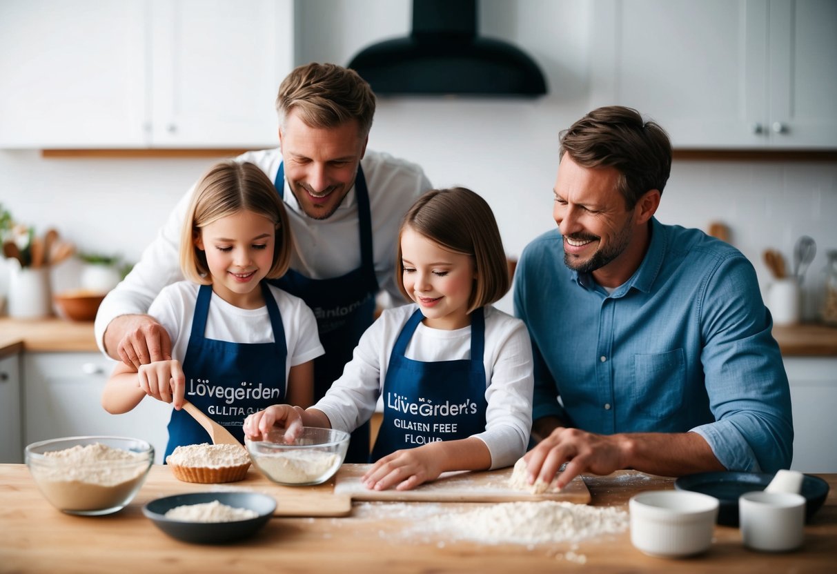 En familie der bager sammen med Løvegårdens glutenfri mel