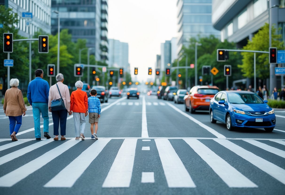 Folk der går midt på vejen